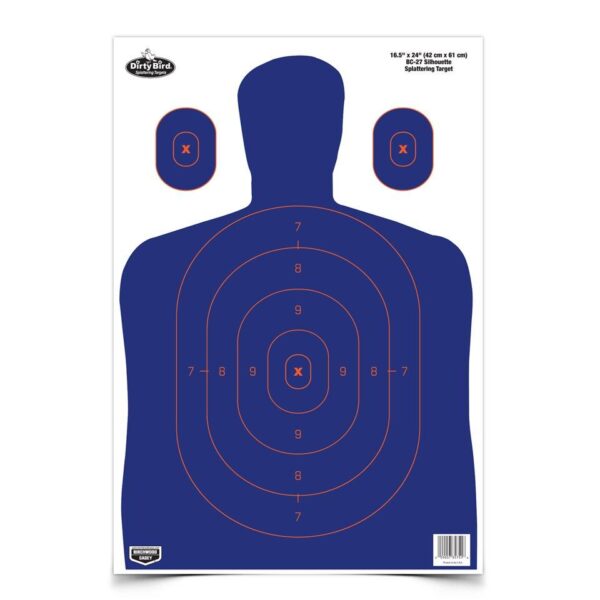 Birchwood Casey Dirty Bird BC-27 Silhouette Target – 16.5″x24″ Blue/Orange 3 Pack