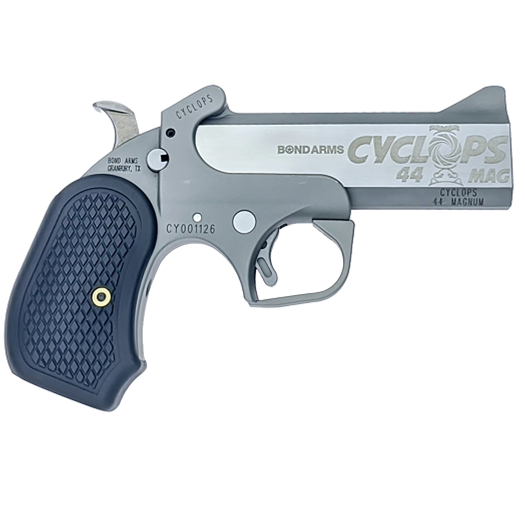 Bond Arms Cyclops Handgun .44 Mag Single Shot 4.25″ Barrel Silver with Black Grip