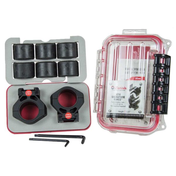 Burris Steel XTR Signature Scope Ring Set with Pos-Align Offset Inserts 30mm 1.25″ Height – Matte