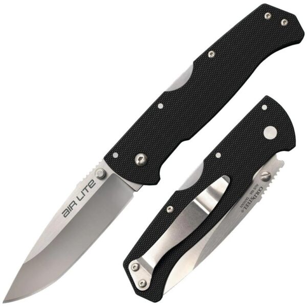 Cold Steel Air Lite Lockback Knife Drop Point 3-1/2″ Blade Black G-10