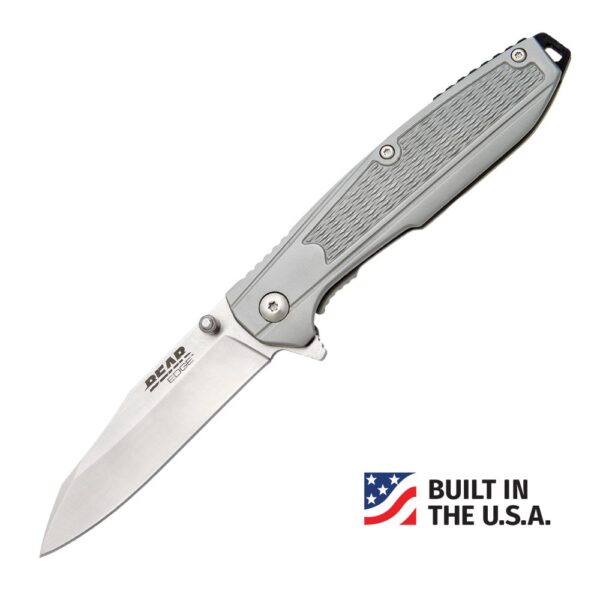 Bear & Son Frame Lock Folding Knife 3-1/4″ Reverse Tanto Blade Grey