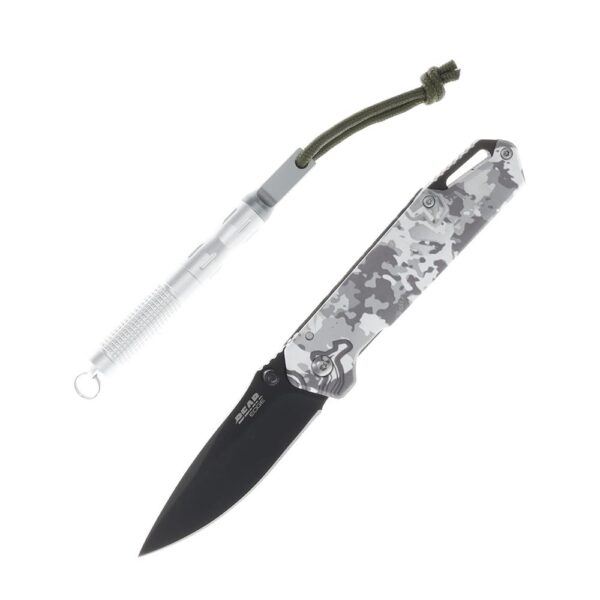 Bear & Son Edge Folding Knife 3″ Drop Point Blade Truetimber White Viper