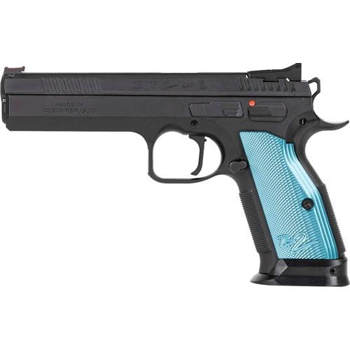 CZ TS2 9mm Competition Pistol 5.28″ Aluminum Blue Grips 10rd
