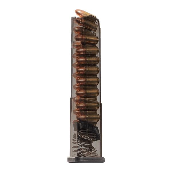 Elite Tactical Systems Carbon Smoke Handgun Magazine for Glock 43x/48 9mm Luger 19/rd