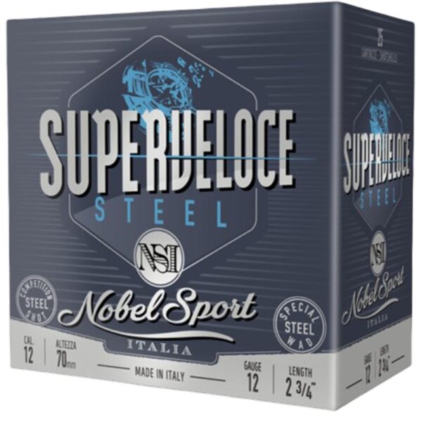 Nobel Target Steel Shotshells 12 ga 2-3/4″ 1oz 1378 fps #7 25/ct