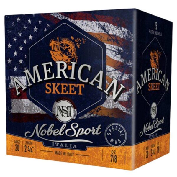 Nobel Sport Target American Trap Shotshells 20ga 2-3/4″ 7/8oz 1200fps #9 25/ct
