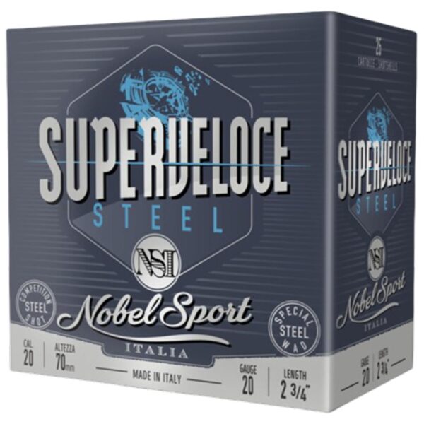 Nobel Target Steel Shotshells 20 ga 2-3/4″ 1oz 1378 fps #7 25/ct