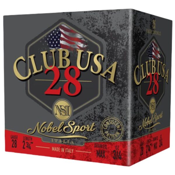 Nobel Sport 28 T1 Shotshell 28 ga 2-3/4″ 3/4 oz 1300 fps #8 25/ct