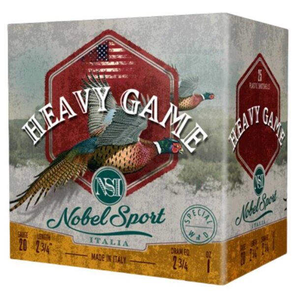 Nobel Sport Heavy Game Shotshells 20 ga 2-3/4″ 1 oz 1250 fps #7.5 25/ct