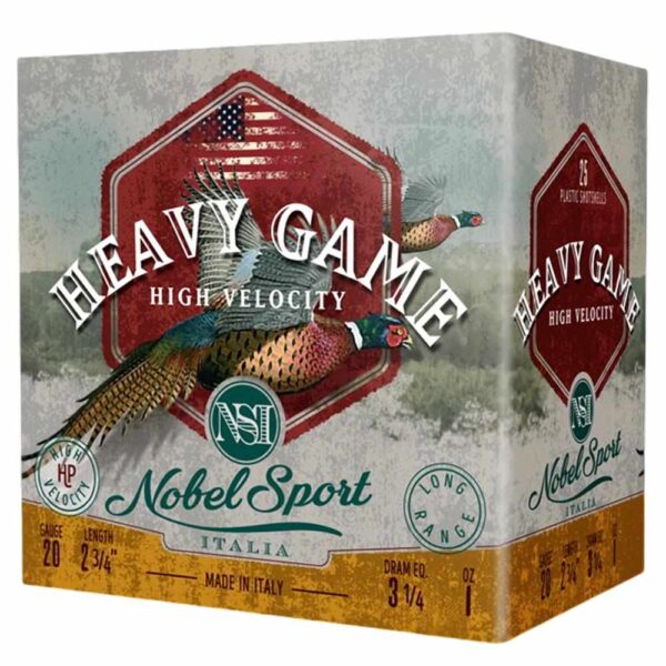 Nobel Sport Heavy Game High Velocity Shotshell  20ga 2-3/4″ 1oz 1330 fps #8 25/ct
