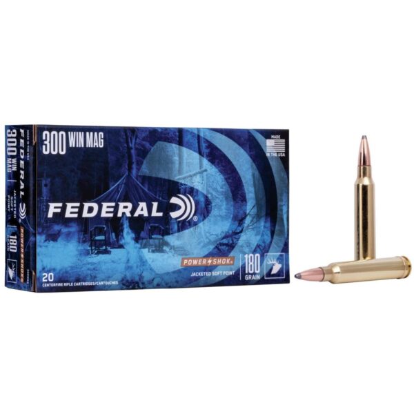 Federal Power-Shok Rifle Ammunition .300 Win Mag 180 gr SP 2960 fps – 20/ct