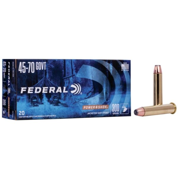 Federal Power-Shok Rifle Ammunition .45-70 Gov 300 gr SP 1850 fps – 20/ct
