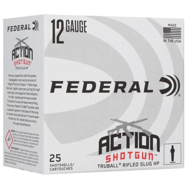 Federal Action Shotgun Truball Slug Shotshells 12ga 2-3/4″ 438gr 1300 fps Slug 25/ct