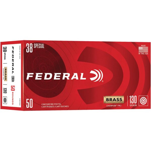 Federal Champion Handgun Ammunition .38 Spl 130gr FMJ 890 fps 50/ct