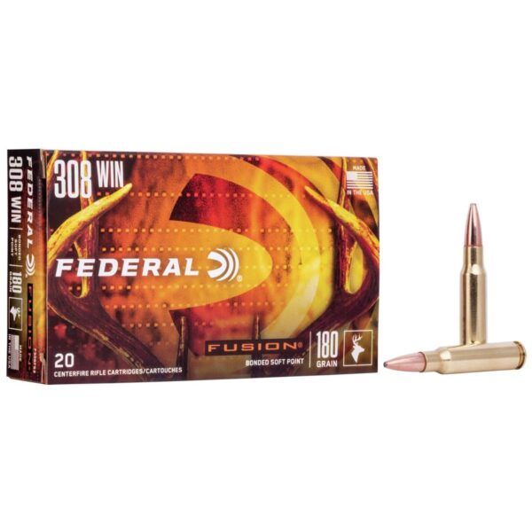 Federal Fusion Rifle Ammunition .308 Win 180 gr BTSP 2600 fps – 20/ct