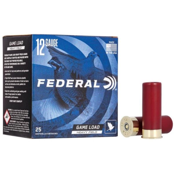 Federal Game Load Upland Heavy Field Shotshells 12 ga 2 3/4″ 1-1/8 oz 1255 fps #6 25/ct
