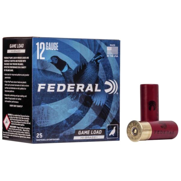 Federal Game-Shok Upland Game Hi Brass Load Shotshells 12 ga 2 3/4″ 1-1/4 oz 1330 fps #5 25/ct