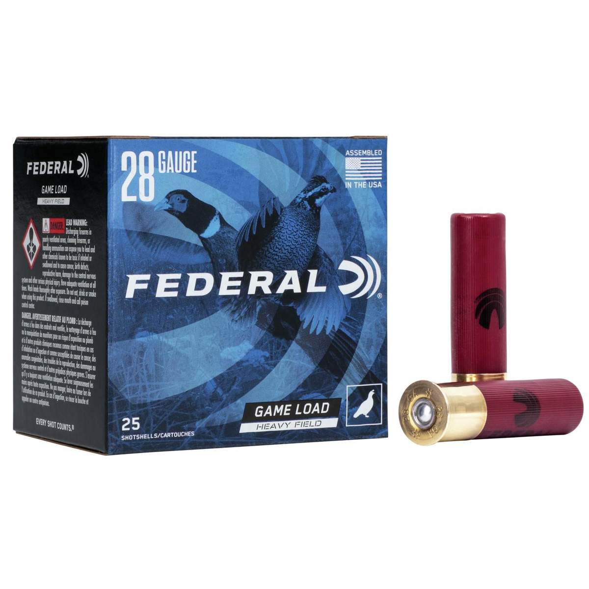 Federal Game-Shok Upland Game Hi Brass Load Shotshells 28 ga 2-3/4" 1 oz 1220 fps #7.5 25/ct