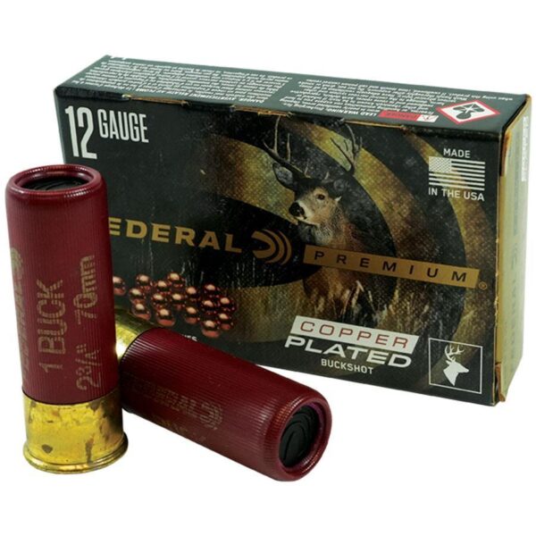 Federal Premium Vital-Shok 1 Buckshot 12 ga 2-3/4″ Max 16 Pellets Ammo 5/ct