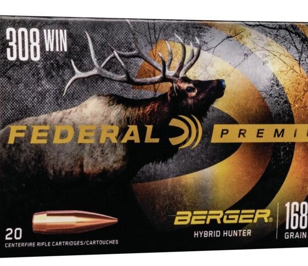 Federal Classic Hunter Berger Hybrid Rifle Ammunition .308 Win 168 gr BTHP 2800 fps 20/ct