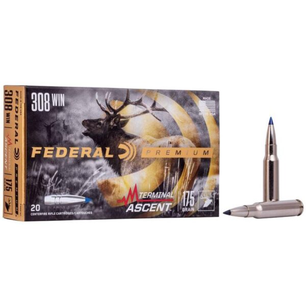 Federal Terminal Ascent Rifle Ammunition .308 Win 175 gr 2600 fps 20/ct