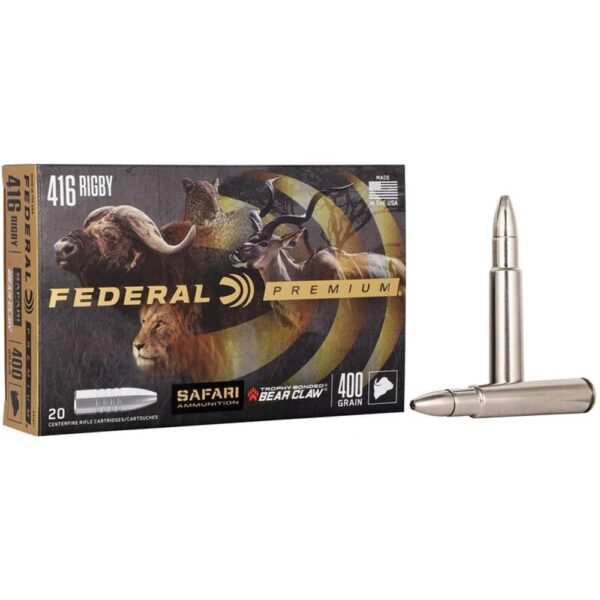 Federal Premium Cape-Shok Rifle Ammunition .416 Rigby 400 gr TBBC 2300 fps – 20/ct
