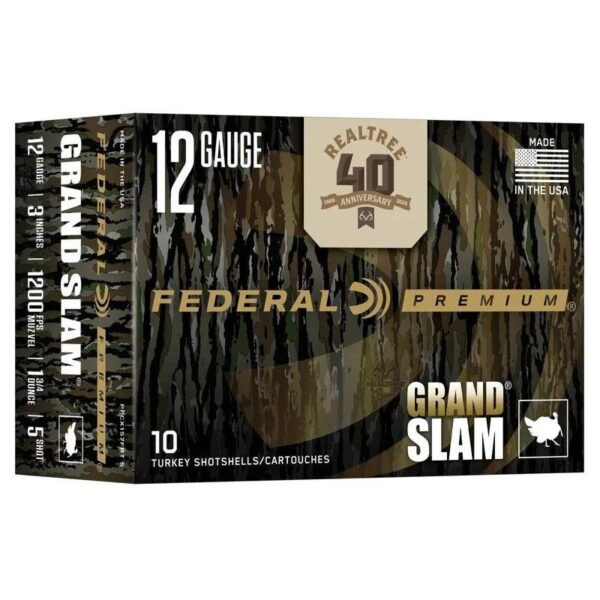 Federal Grand Slam Realtree 40th Anniversary Shotshells 12ga 3″ 1-3/4oz 1200 fps #5 10/ct