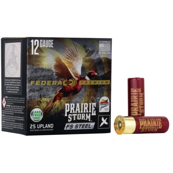 Federal Prairie Storm FS Steel Shotshells 12 ga 3″ 1-1/8oz 1350 fps #4 25/ct