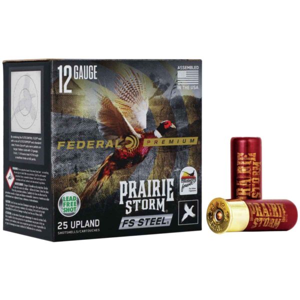 Federal Prairie Storm FS Steel Shotshells 12 ga 2-3/4″ 1-1/8oz 1350 fps #4 25/ct
