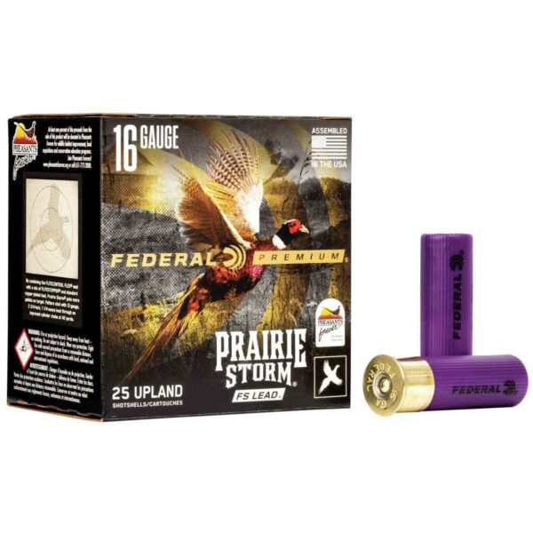 FEDERAL PREMIUM PRAIRIE STORM 16GA 2 3/4″ 1-1/8OZ 6 SHOT FS LEAD AMMO 25RD