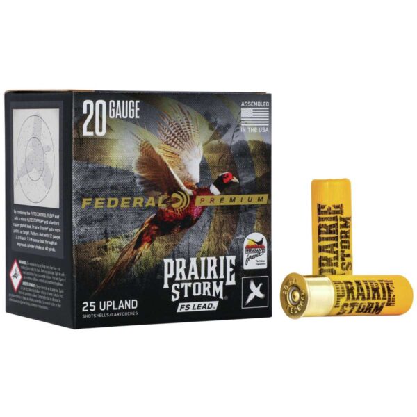 Federal Prairie Storm FS Lead Shotshells 20 ga 2-3/4″ 1 oz #4 25/ct