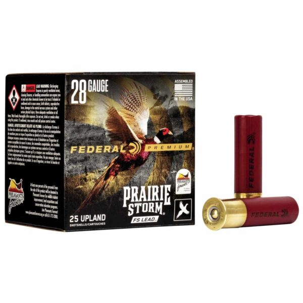 FEDERAL PREMIUM PRAIRIE STORM UPLAND 28GA 2 3/4″ 1OZ 6 SHOT LEAD AMMO 25RD