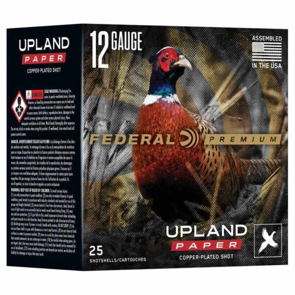 Federal Premium Upland Paper Shotshells 12ga 2-3/4″ 1-1/4oz 1330 fps #4 25/ct