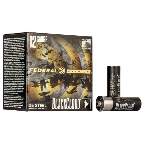Federal Black Cloud FS Steel Shotshells 12ga.  3″ 1-1/4oz  #3 1450 fps 25/ct