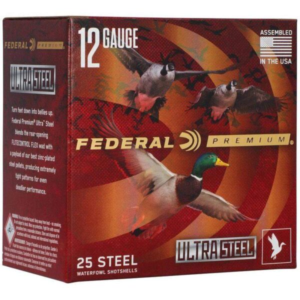Federal Ultra Steel Shotshells 12ga 3-1/2″ 1-1/2oz 1500 fps #2&4 25/ct