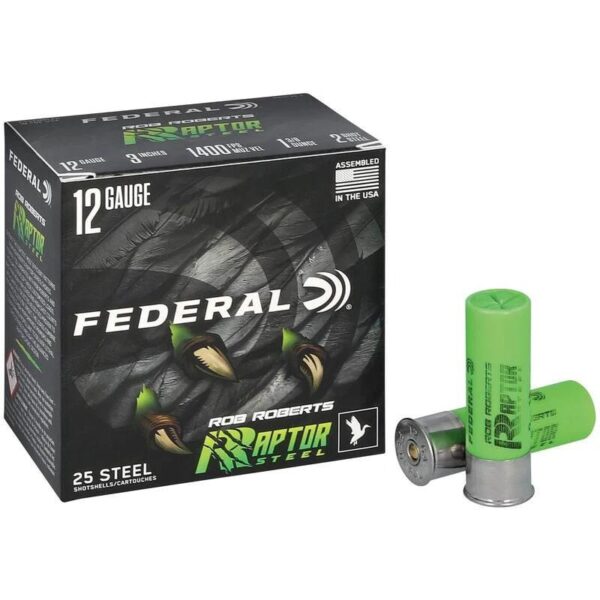 Federal Rob Roberts Raptor Steel Shotshells 12ga 3″ 1-3/8oz 1400 fps #2 25/ct