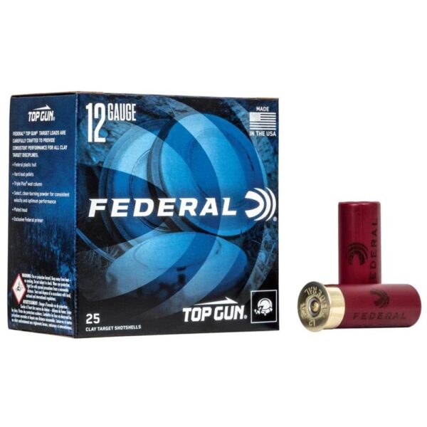 Federal Top Gun Shotshells 12 ga 2-3/4″ 1-1/8oz 1200 fps #8 250/ct Case (10 Boxes- 25/ct)