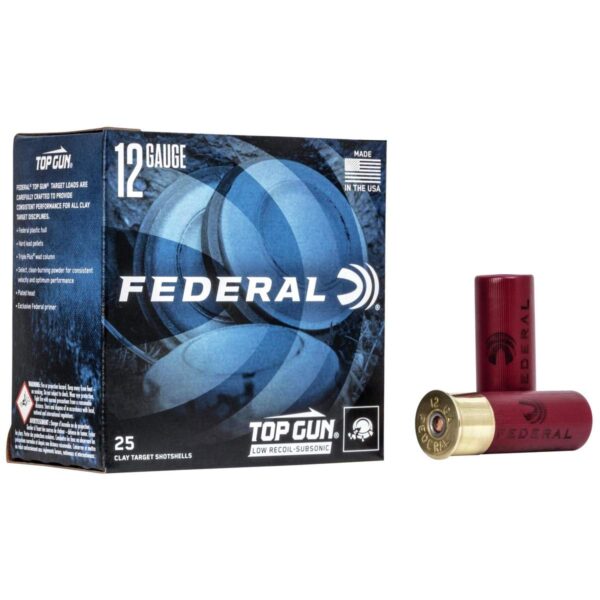 Federal Top Gun Shotshells 12 ga 2-3/4″ 1-1/8 oz 900 fps #7.5 25/ct