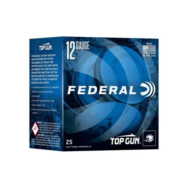 Federal Top Gun Sporting Shotshells 12ga 2-3/4″ 1oz 1250 fps #8 250/ct Case
