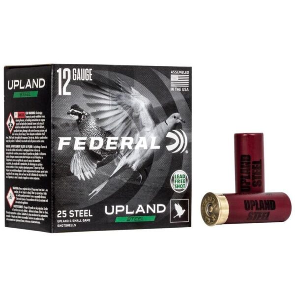 Federal Upland Steel Shotshells 12ga 2-3/4″ 1-1/8 oz 1400 fps #6 25/ct