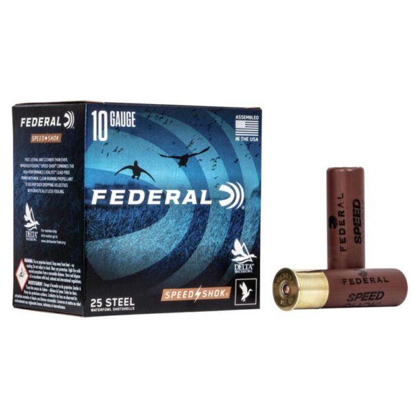 FEDERAL SPEED-SHOK HIGH VELOCITY STEEL 10GA 3-1/2″ 1-1/2OZ 2 AMMO 25RD