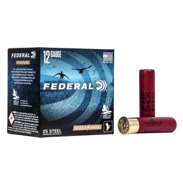 FEDERAL SPEED-SHOK HIGH VELOCITY STEEL 12GA 3-1/2″ 1-3/8OZ BBB AMMO 25RD