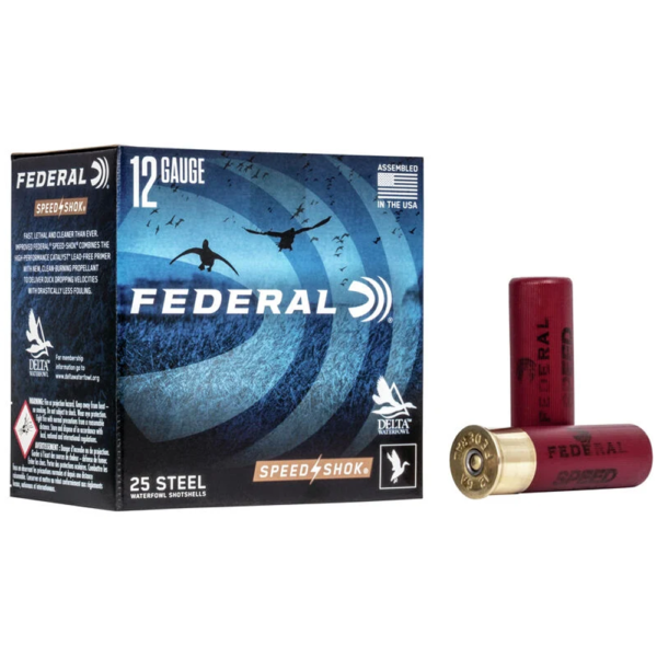 FEDERAL SPEED-SHOK HIGH VELOCITY STEEL 12GA 3″ 1-1/4OZ 2 AMMO 25RD