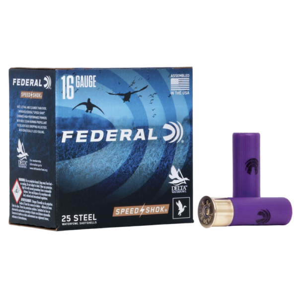 FEDERAL SPEED-SHOK HIGH VELOCITY STEEL 16GA 2-3/4″ 15/16OZ 2 AMMO 25RD