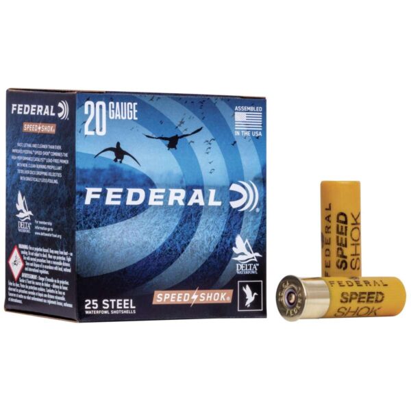 Federal Speed-Shok Waterfowl Steel – 20ga 2-3/4″ 3/4oz #6-Shot 25/Box