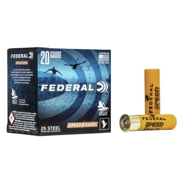 FEDERAL SPEED-SHOK HIGH VELOCITY STEEL 20GA 3″ 7/8OZ 2 AMMO 25RD