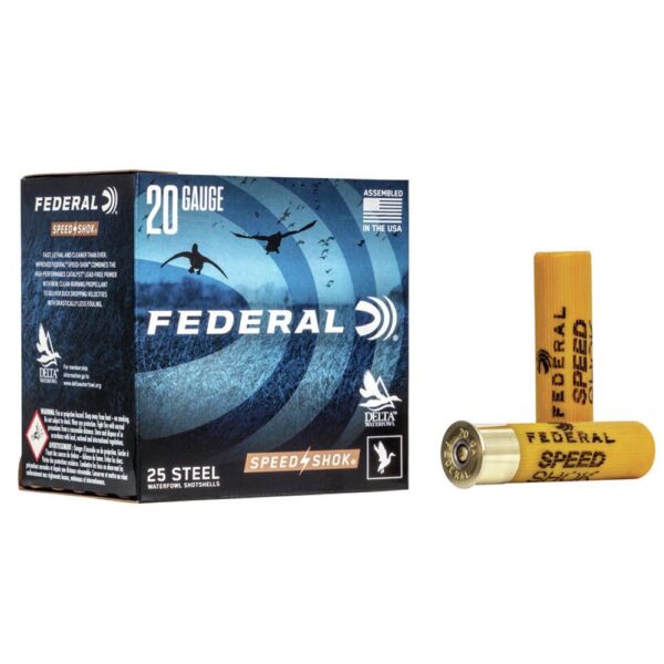 FEDERAL SPEED-SHOK HIGH VELOCITY STEEL 20GA 3″ 7/8OZ 3 AMMO 25RD