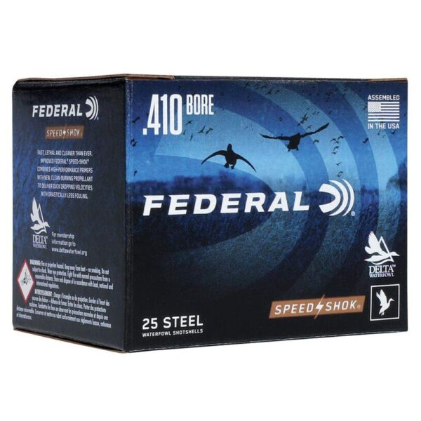 FEDERAL SPEED-SHOK HIGH VELOCITY STEEL 410GA 3″ 3/8OZ 6 AMMO 25RD
