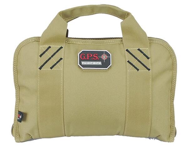 G-Outdoors Double Pistol Case with Magazine Storage & Dump Cup-Tan