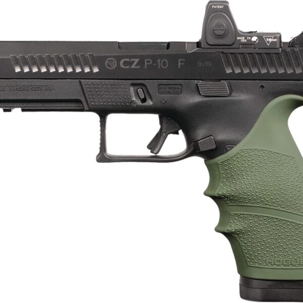 Hogue HandAll Beavertail Grip Sleeve CZ P-10 Full Size 9mm – OD Green
